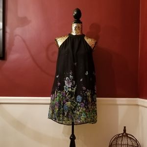 Halter Floral Swing Dress